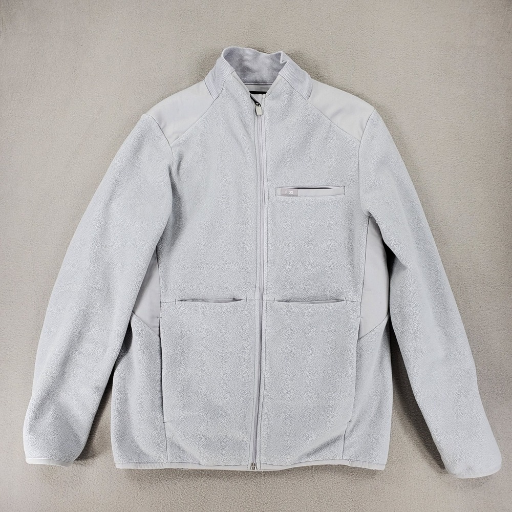 FIGS Primaloft Fleece Jacket Women M Gray Full Zip Scrub Layer WXXOW1007